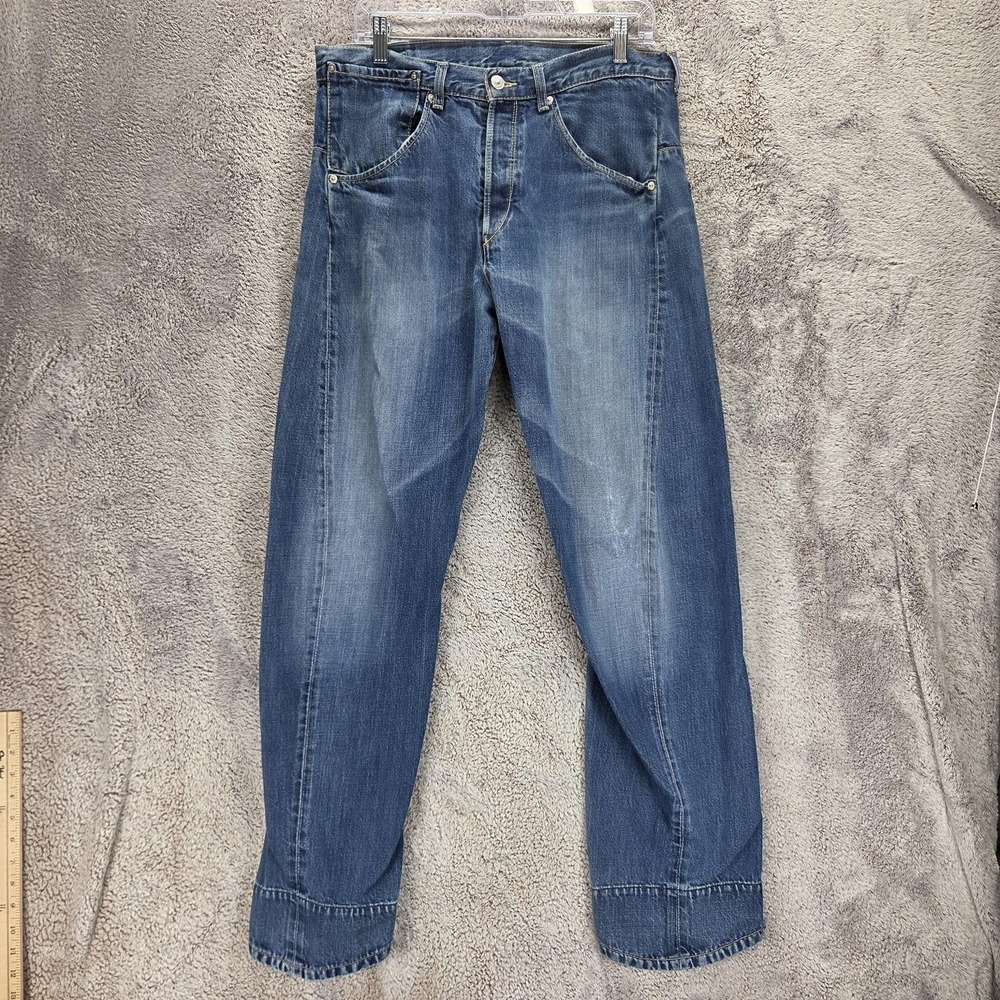 Vintage Levis Engineered Jeans Mens 33x32 Blue Twisted Button Fly Medium Wash